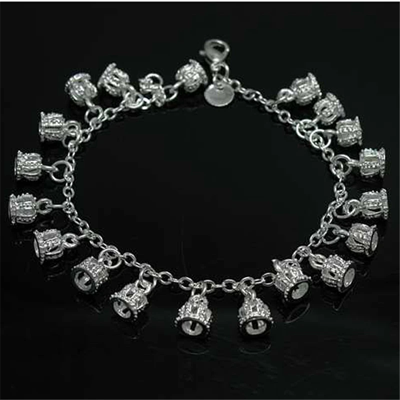 Charmhouse 925 серебряные браслеты для женщин Короны Браслет с подвесками Pulseira модные ювелирные изделия аксессуары рождественские подарки