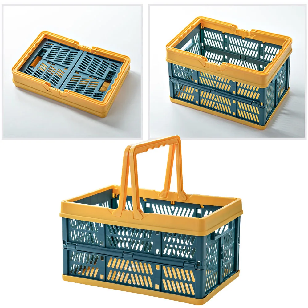 PLASTIC STACKING CRATES LUGS BINS BASKETS FOLDING COLLAPSIBLE #6 4" 