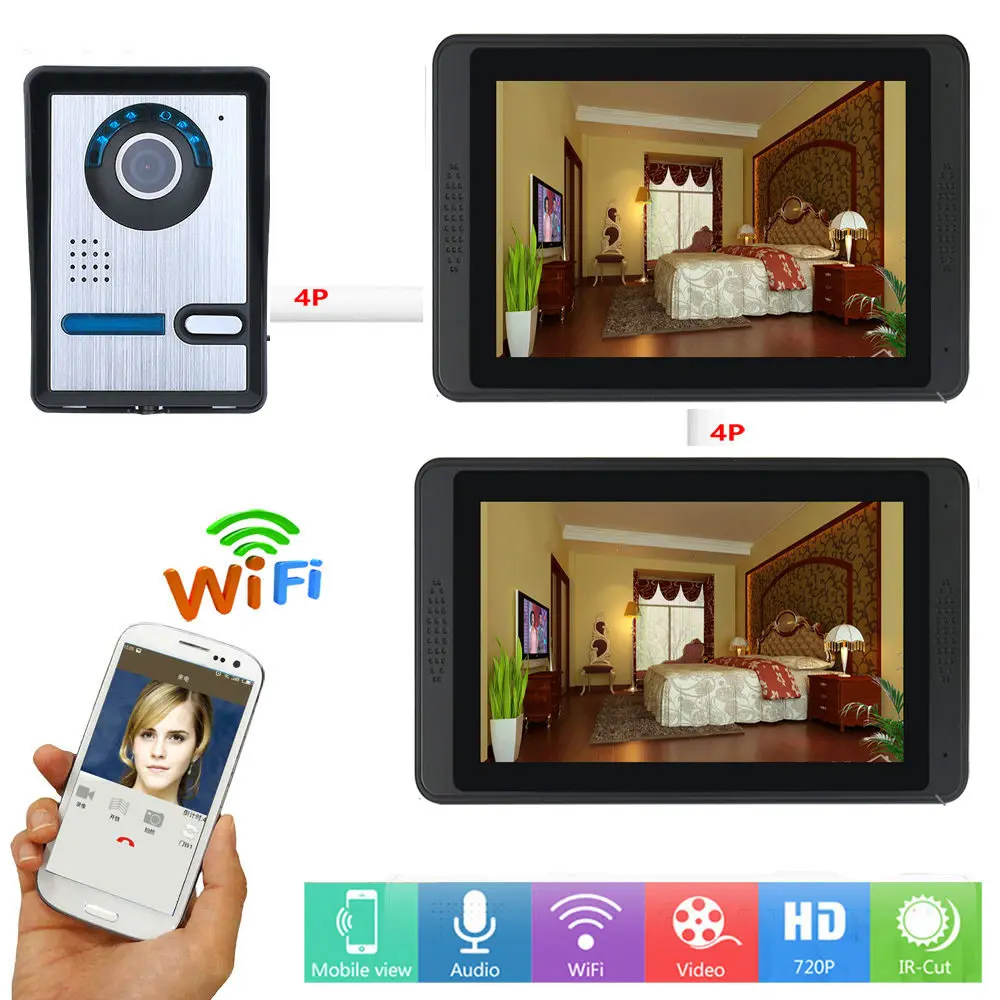 WIFI Video Intercom For Home Security 7 Inch Monitor With Entry Camera video door Phone Doorbell camera system - Цвет: A KIT