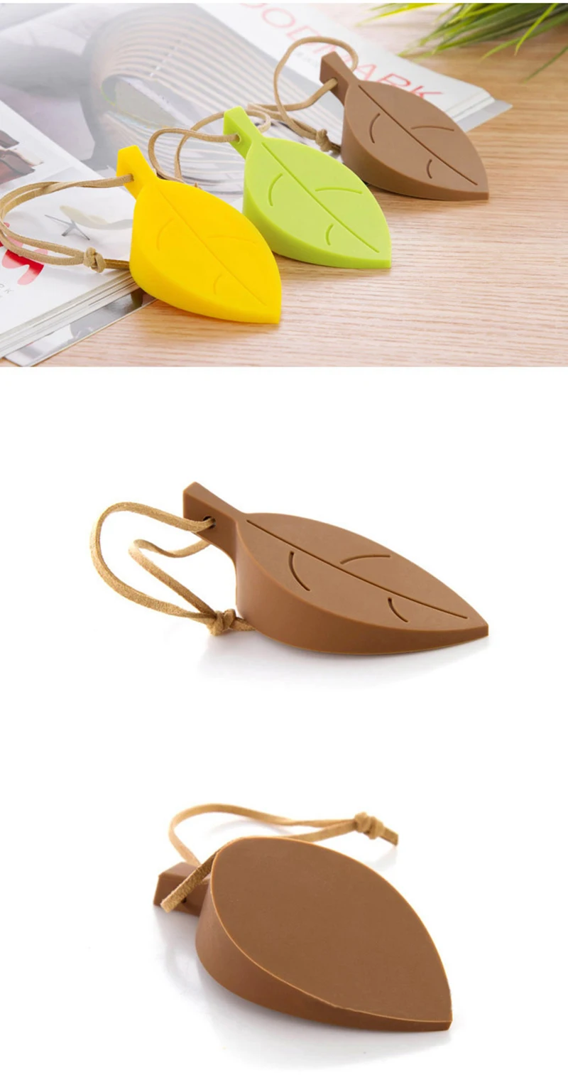 Door Stopper Cute Cartoon Leaf Anti-open Thickening Silicon Security Card Safety Eco-friendly Corner Protector Baby Protection