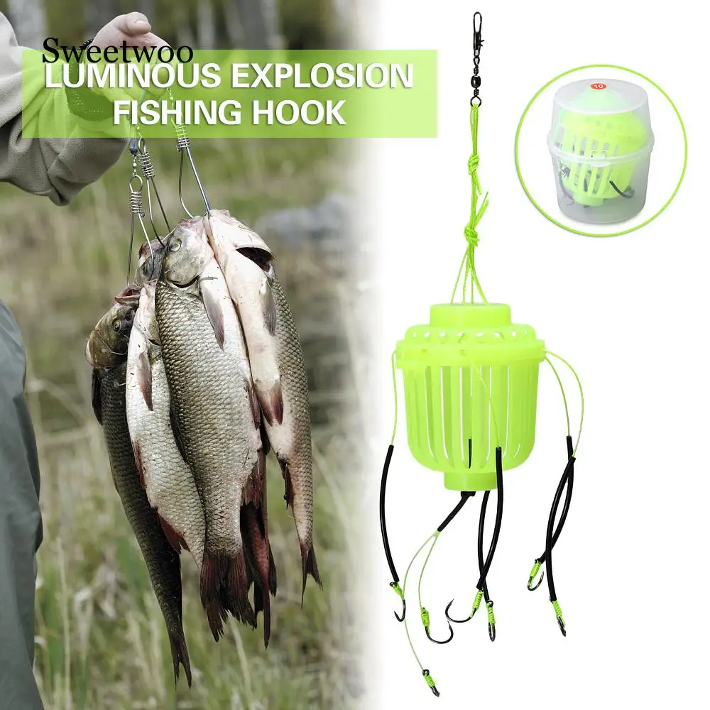 Sweetwoo 7pcs Fishing Hooks Explosion Fishing Hooks Carp Fishing Hooks