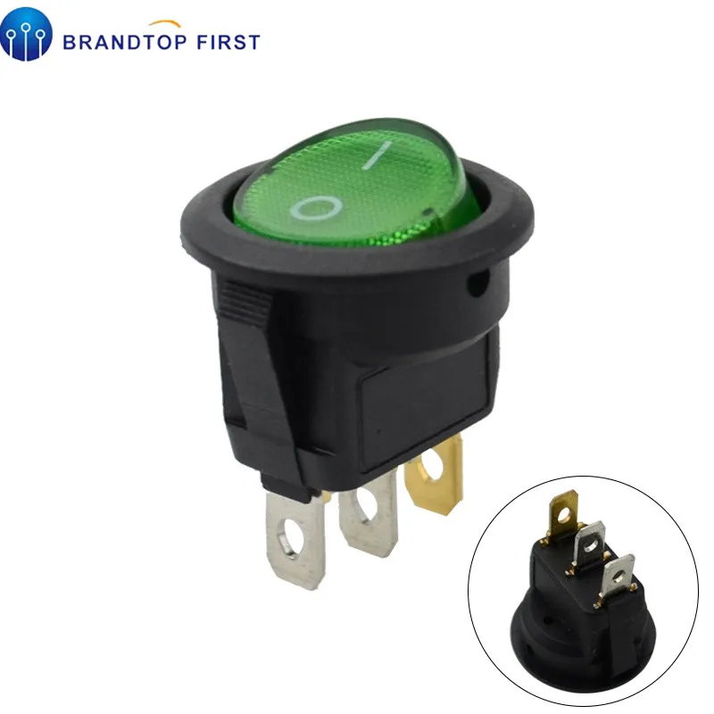 Car12V 220V Круглый Рокер точечный лодочный светодиодный светильник тумблер SPST вкл/выкл топ продаж Электрический контроль