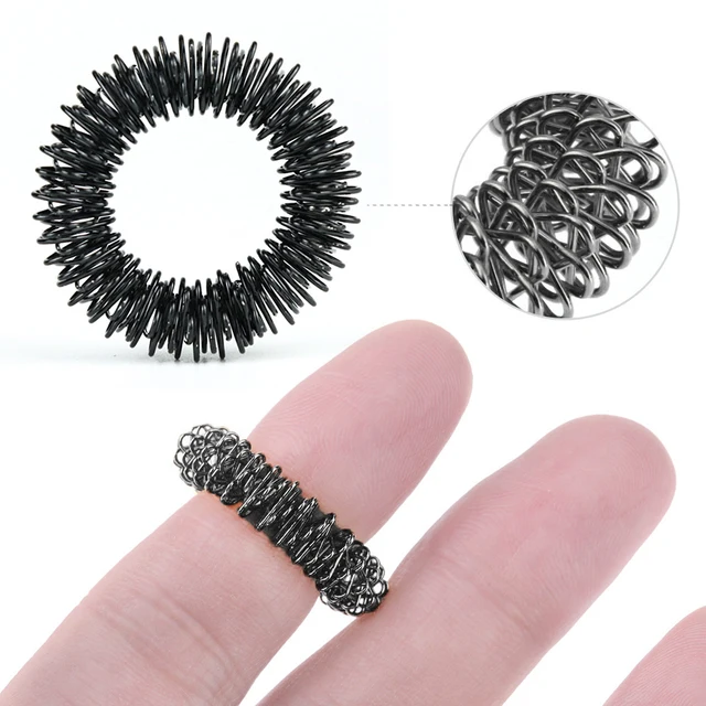 Stainless Steel Finger Massage Acupuncture Rings Hand Finger Thinner Numbness Fatigue Relief Health Care Tools