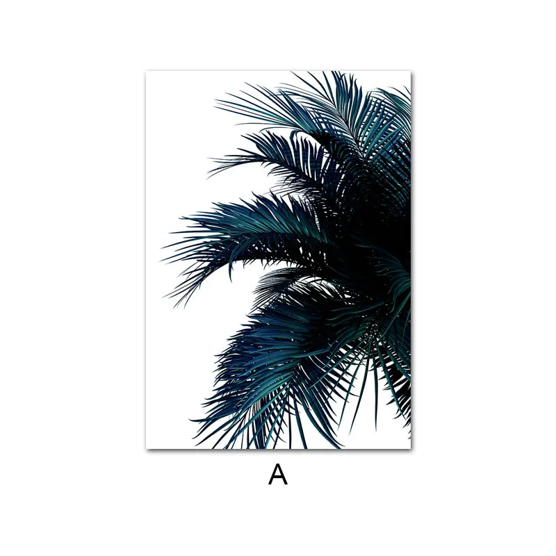 Picture A Синий банан Пальма лист абстрактный плакат ботанический холст печать в скандинавском стиле живопись креативная картина Современное украшение дома - Цвет: Picture A