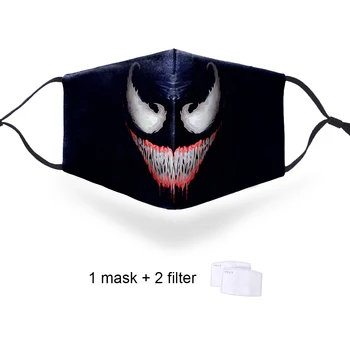 

Vemon Deadpool PM2.5 Filter Masks 3D Print Washable Soft Face Mask Reusable Protective Unisex Fashion Mouth-muffle Mask