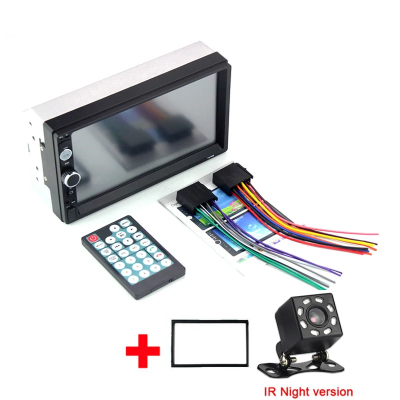 Для Iphone Android Mirror Link автомобильное радио 2 din плеер авторадио 7 ''ЖК сенсорный экран Bluetooth Авто Стерео камера заднего вида - Цвет: frame and 8IRLed