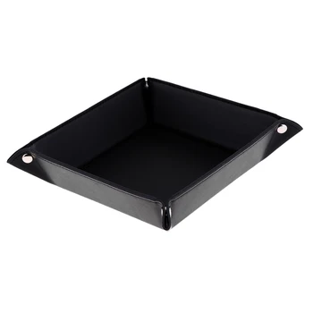 

PU Leather Cast Dice Tray- Black Finish for Board Gaming from PlayTray