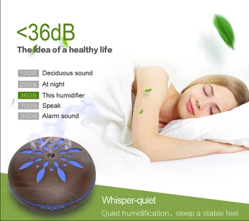 

550ml Air Humidifier Essential Oil Diffuser Aroma Lamp Aromatherapy Electric Aroma Diffuser Mist Maker Humidificador Dark Wood