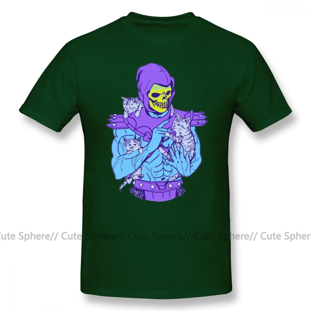 He Man, футболка Skeletor, Masters Of The Meowniverse, 100 хлопок, летняя футболка, забавная Мужская футболка с принтом, 4xl - Цвет: Dark Green