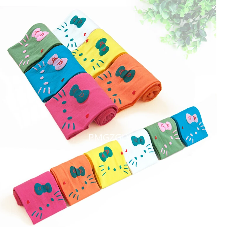 Girl Tights Cat Print Children Kids Pantyhose Velvet Fabric Princess Party Dance Tights Girl Stockings 3-9T Spring Summer kids pantyhose ballet tights toddler tights