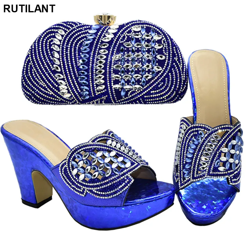 

New Italian Ladies Shoes and Bags To Match Set Decorated with Rhinestone Sales In Women Matching Shoes and Bag Set Ladies Pumps