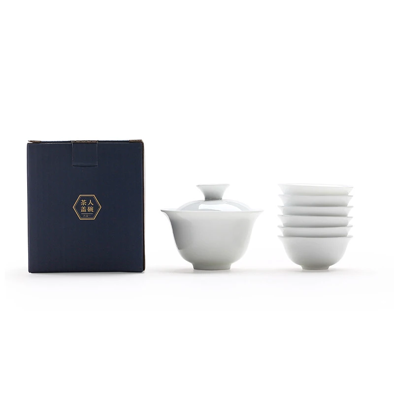 Высокое качество, чайный набор Gaiwan, включая 1 шт., чайный набор gaiwan 6 шт., чайные наборы из белого костяного фарфора, чайный набор, чайный набор для путешествий