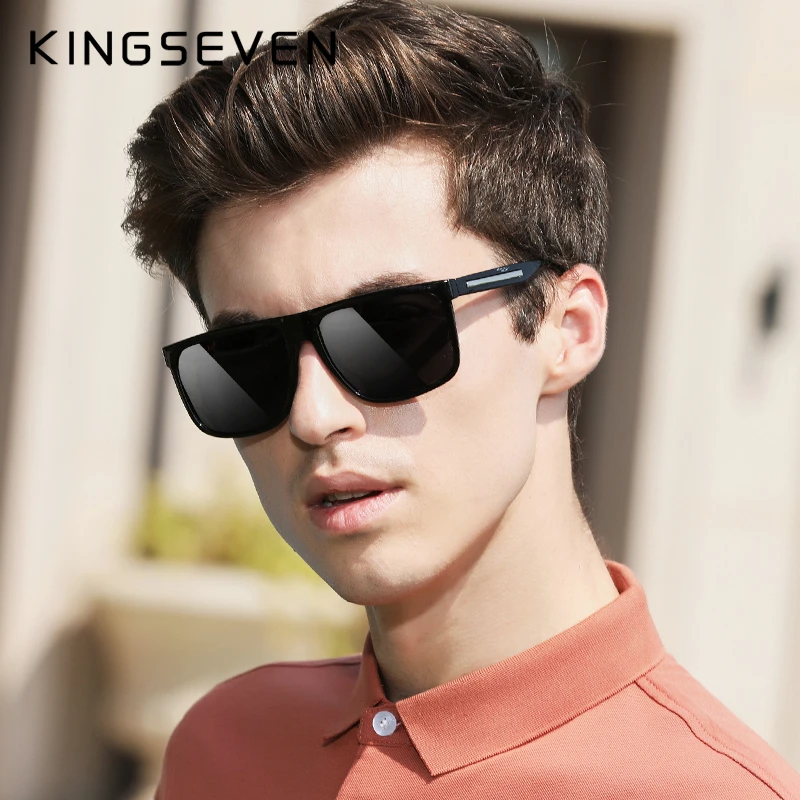 KINGSEVEN Gafas de sol polarizadas para hombre, lentes de masculinas de de marca, TR90 estilo con montura cuadrada, UV400|De los hombres gafas de sol| - AliExpress