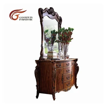 

Brown wooden Color Vanity Makeup Dressing Table Set With Mirror Туалетный столик для макияжа Vanity GF27.3