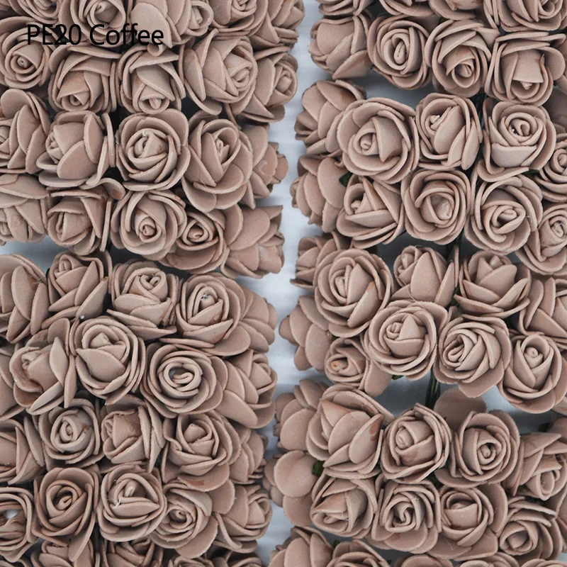 36/72/144 шт. 2 см искусственные розы PE Поролоновый букет цветов для Baby Shower или для вечеринки по случаю дома Свадебные украшения DIY ВЕНОК в форме искусственных цветов - Цвет: PE20