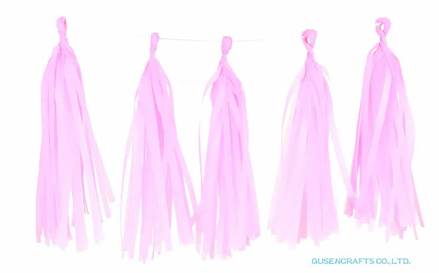 LS02. Pink 5 шт./лот смешанные DIY тканевая бумага кисточка Гирлянда для Свадьбы Дети Единорог День Рождения украшения детский душ сувениры Поставки - Цвет: LS02. Pink