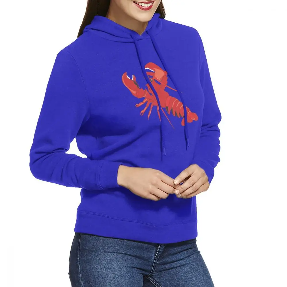 Женские толстовки Crawfish пуловер с длинными рукавами Повседневная хлопковая толстовка - Цвет: Синий