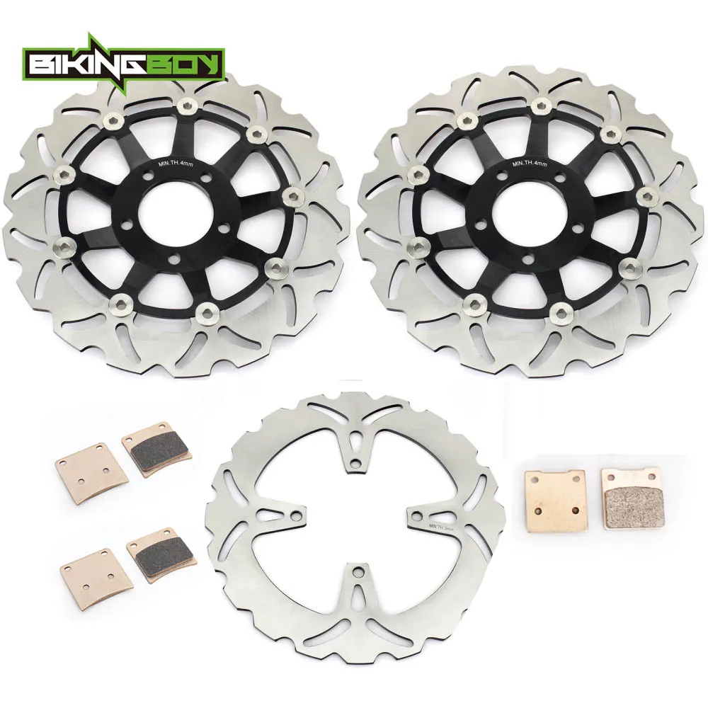 BIKINGBOY для SUZUKI GSX 600 750 F Катана 1989-1997 90 91 92 93 94 95 96 GSX400F 88-90 спереди и сзади тормозные диски роторы колодки - Цвет: Wavy Black