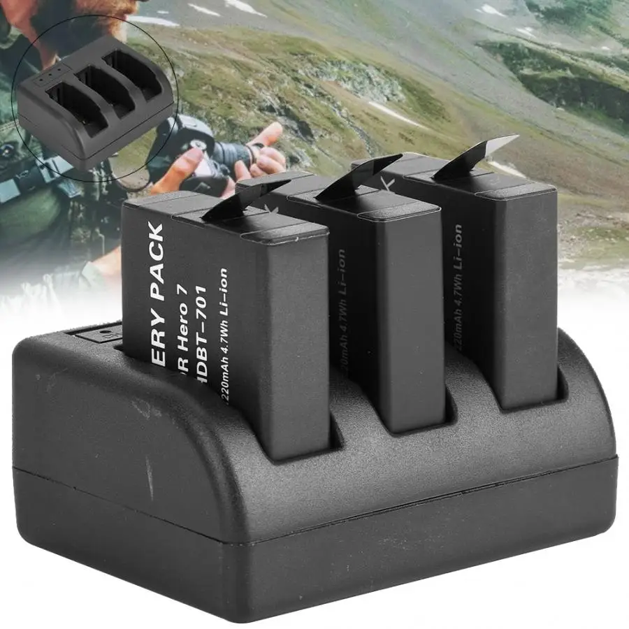 Три порта зарядное устройство для Gopro 7 5/6 с Micro type-C USB вход камеры Аксессуары для зарядки зарядное устройство