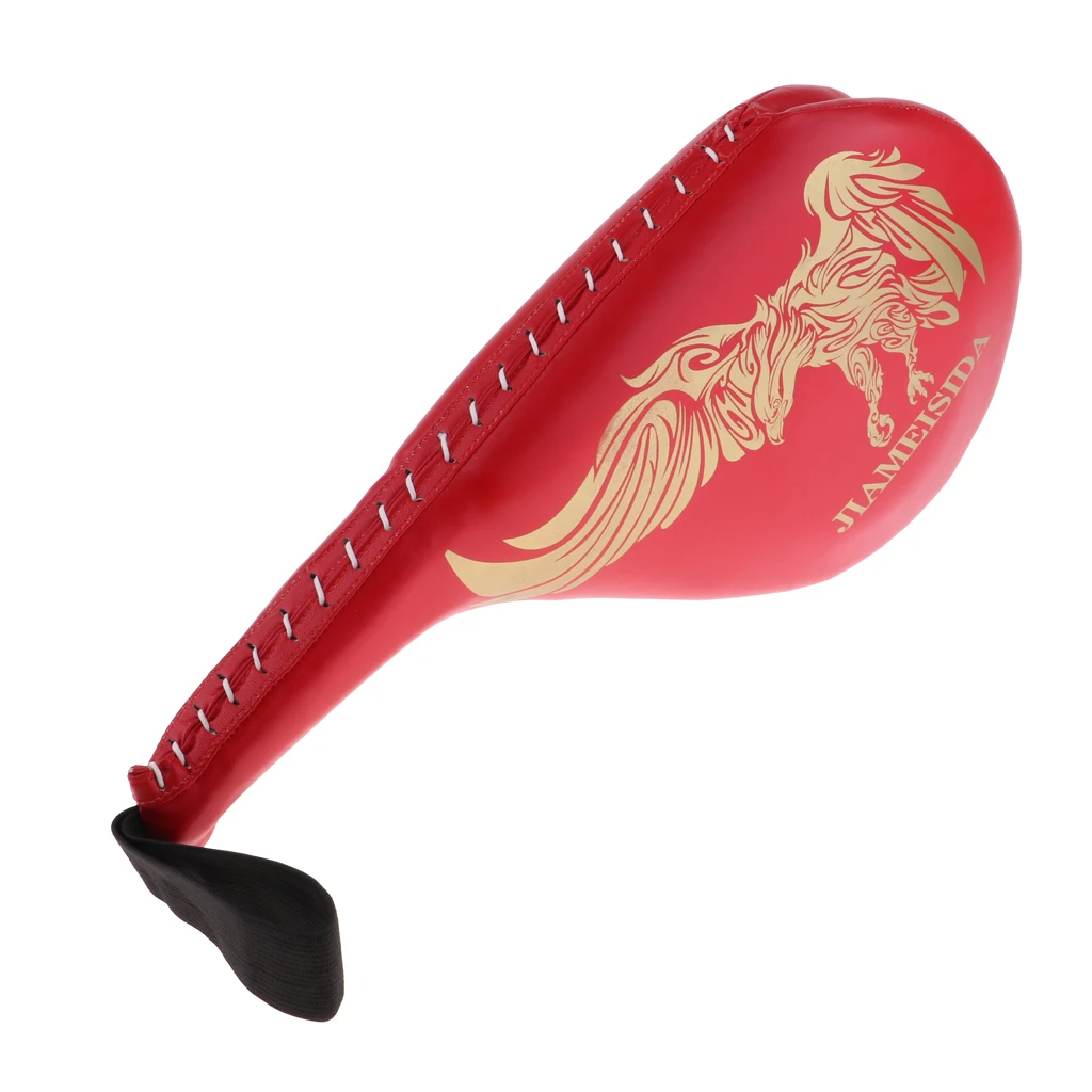 Таэквондо подушки для ударов каратэ мишени боевого искусства MMA щиты Муай Тай тренировочные ракетки из кожи пу для бокса перчатки для тренировки удара - Цвет: red 43X21cm