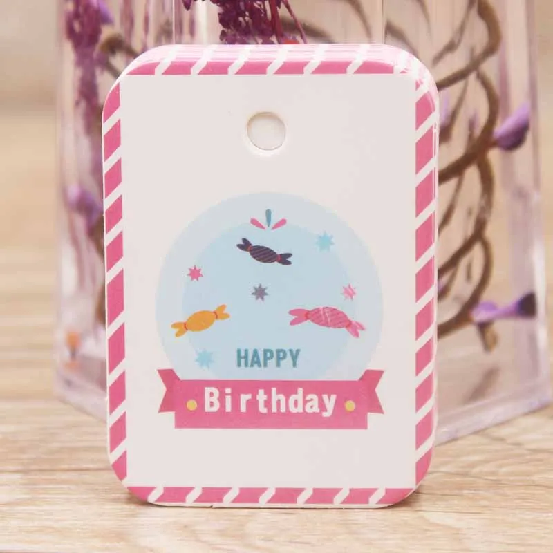50 tag diy 5,5x4 см модный стиль бирка для счастливого дня рождения бирка 50tag/50 бирка с 50 строк белый/розовый/фиолетовый три цвета этикетка для упаковки - Цвет: 50 tag