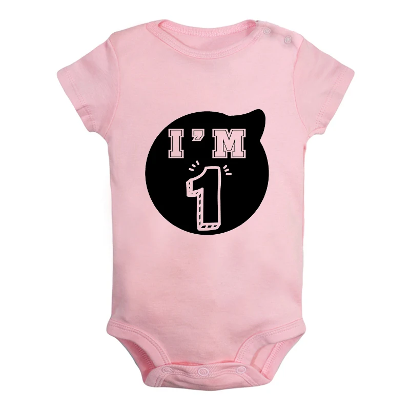 Одежда для маленьких мальчиков и девочек 1 год на первый день рождения комбинезон с короткими рукавами хлопок подарок - Цвет: ifBaby2726P