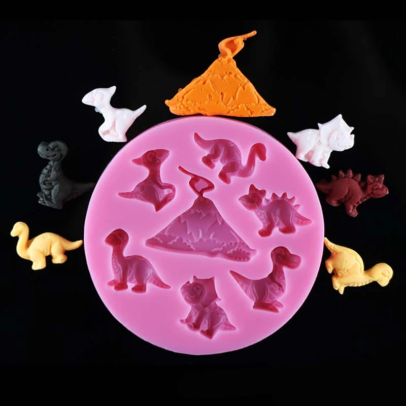 1pcs 3D Dinosaur Dragon Shape Fondant Silicone Mold Jelly Chocolate Cake Decorating Tools cake | Дом и сад