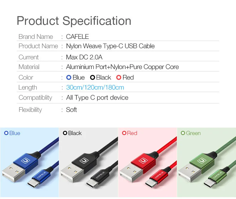 USB-C кабель для Xiaomi A1 type C кабель для зарядки и передачи данных usb type C нейлоновый тканый USB кабель для samsung S8
