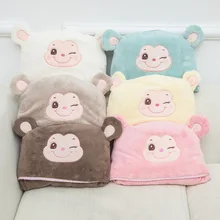 Мультфильм Коралловое бархатное банное Полотенца для детей малыша Детская Мантилья с капюшоном банное Полотенца обезьяна плащ мульти-функциональное одеяло шали