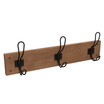 

Wall Mounted Coat Rack, Wooden Entryway Vintage Rustic Hat Hanger Rack 3-Hook Rail for the Entryway