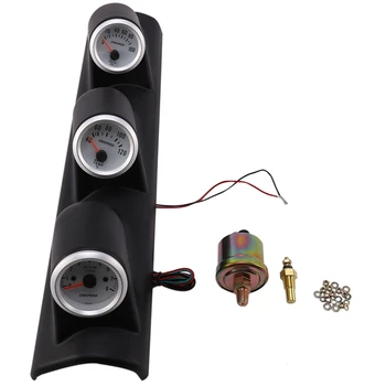 

52MM Three-In-One Meter + Black Three-Hole Instrument Rack Combination Kit