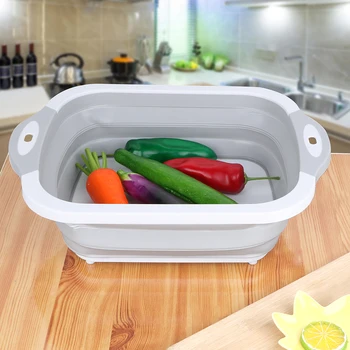 

DIYWORK Folding Chopping Board Washable Camping Chopping Stand Fruit Vegetable Basket Filter Foldable Vegetable Cutting Board