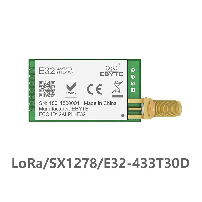 

E32-433T30D Lora Long Range UART SX1278 433mhz 1W SMA Antenna IoT uhf Wireless Transceiver Transmitter Receiver Module