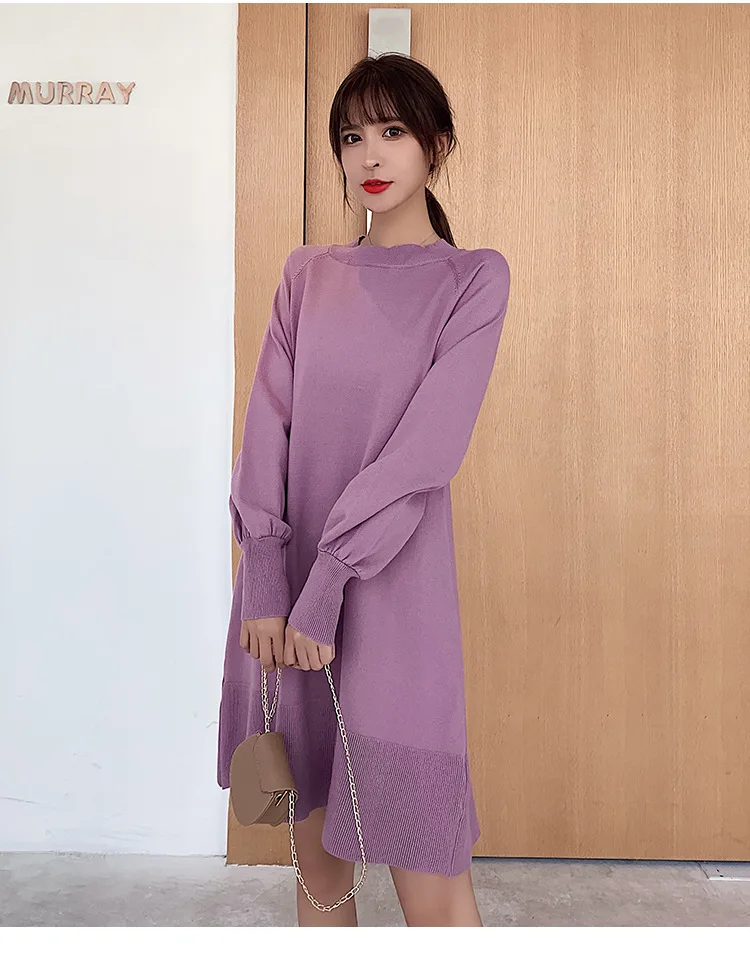 Factory Sale Autumn and Winter Korean Loose for Pregnant Women Breastfeeding Dress Knitted Sweater Feeding Clothes Dress