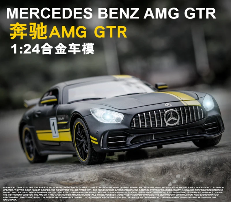 Alloy Car 1 24 Scale Mercede Ben Z Amg Gt R Alloy Model Car Metal Sports Car Model Open Doors Sound Light Toy Car Gifts Diecasts Toy Vehicles Aliexpress