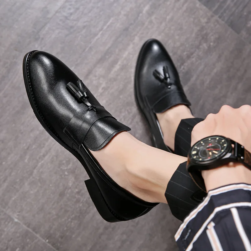 

2019 Summer Scalp Genuine Leather Shoe Cover Trend Tip New Style Men Foot Mid-top Korean-style England Nightclub 16-30 Days