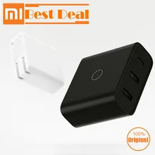 Xiaomi ZMI USB зарядное устройство 65 Вт 3 порта для Android IOS переключатель умный выход type-C 45 Вт USB-A 20 Вт Световой индикатор Подарочный кабель