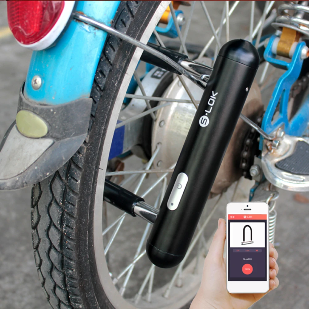 Замок дверного шкафа умный Противоугонный U замок IOS Android для велопрогулок, с Bluetooth без ключа Электрический цинковый сплав
