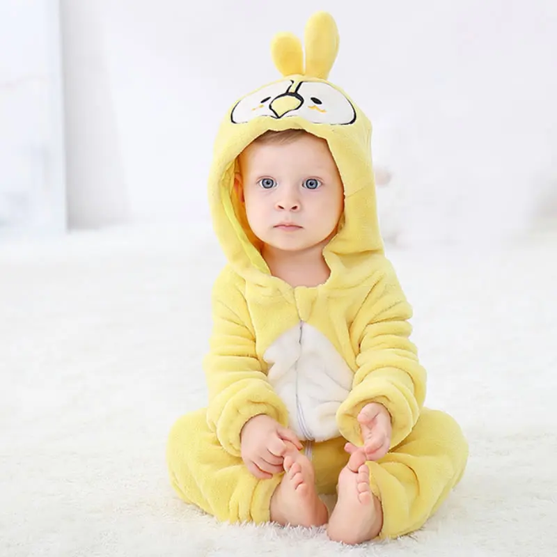Yellow parrot Милый Мультфильм Детские Пижамы набор Новинка Хлопок baby rompers мальчик в девочке Синий Стежка Животных Комбинезон Стежка Наборы для Младенцев одним Pieces - Цвет: Yellow parrot