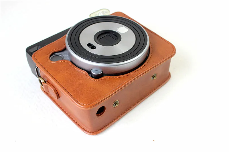 Защитный чехол для камеры моментальной печати Fujifilm Instax Square SQ6 из искусственной кожи с плечевым ремнем для мгновенной печати SQ6