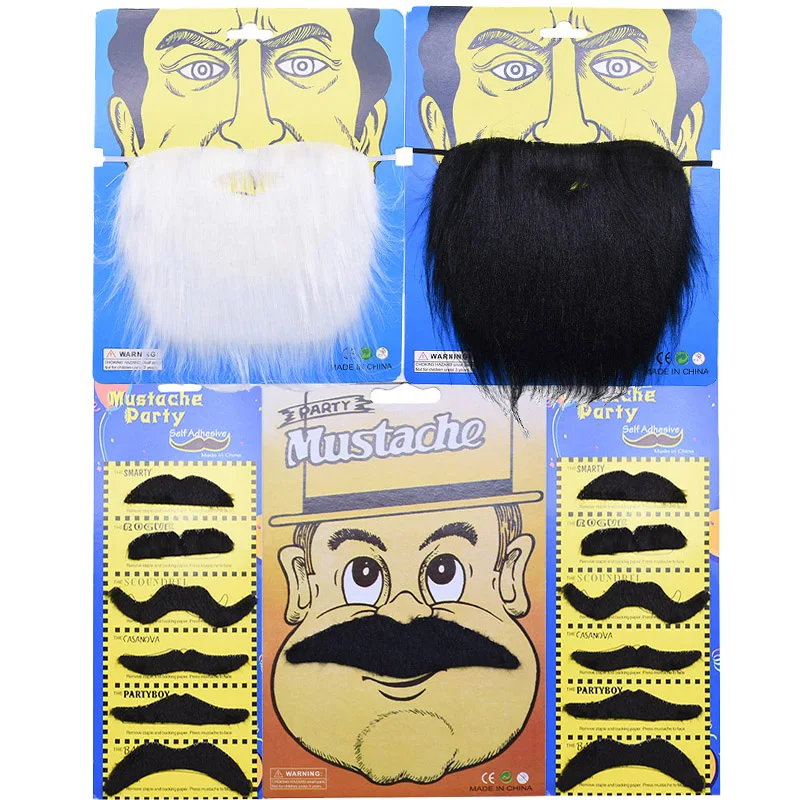 1pc Costume Funny Mustache Fake Beard Halloween Party Cosplay Pirate Mustache For Kids Adult Favor Party Decoration Photo Prop 8