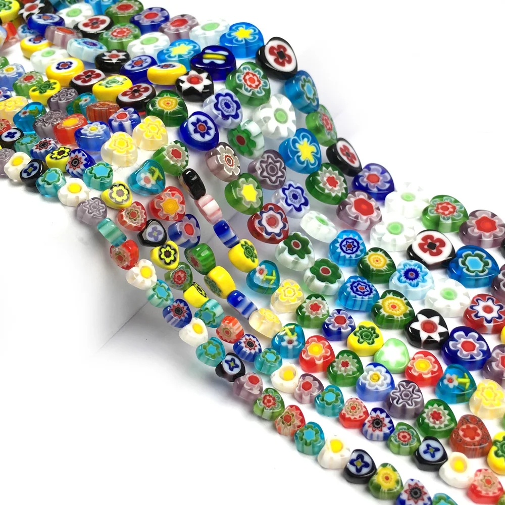 

New Artificial firing Bead Heart Shape Colored Glaze Bead for Charm Jewelry Making DIY Bracelet Necklace Women gift 15inch