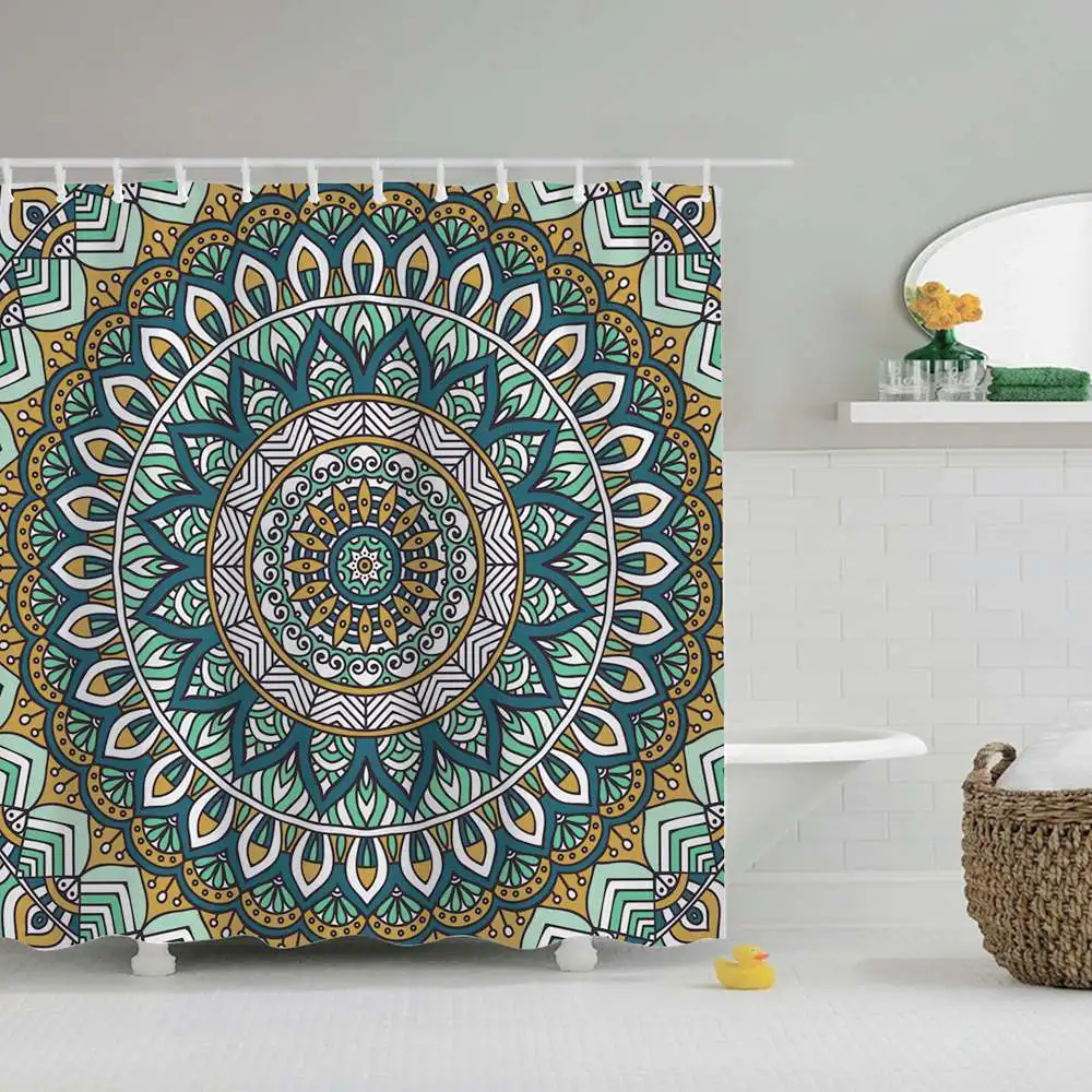 Dafield богемная занавеска для душа Boho ткань Мандала Этническая индийская Восточная цветная винтажная Цветочная декоративная занавеска для ванной s