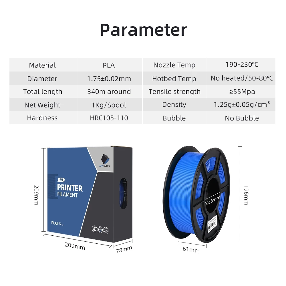 ANYCUBIC PLA нити 3d принтер для Mega Chiron Kossel 18 цветов аккуратная катушка без запутывания печати плавно 3d принтер материал