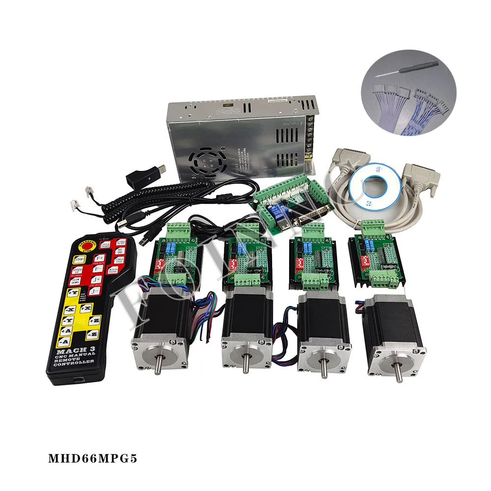 CNC 컨트롤러 세트, 4 축, 4 TB6600, Nema23 스테퍼 모터 컨트롤러, sys 전원 전자 스티어링 휠 제어, 프로모션