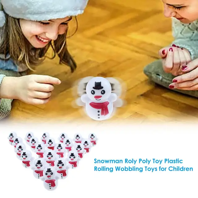 Snowman Roly Poly Toys 21Pcs Christmas Tumbler Toy Plastic Wobbler Baby Toy For Children Kids Christmas Birthday Funny Gifts 2