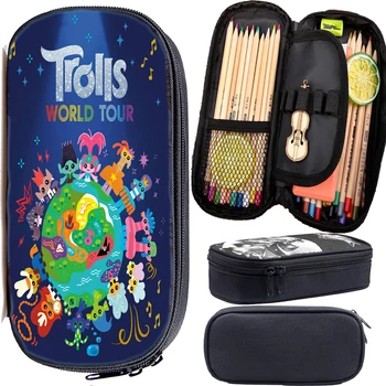 

Cartoon Trolls World Tour Pencil Case Big Capacity Anime Pen Bag Stationery Storage Bag School Office Supplies Cosmetic Case
