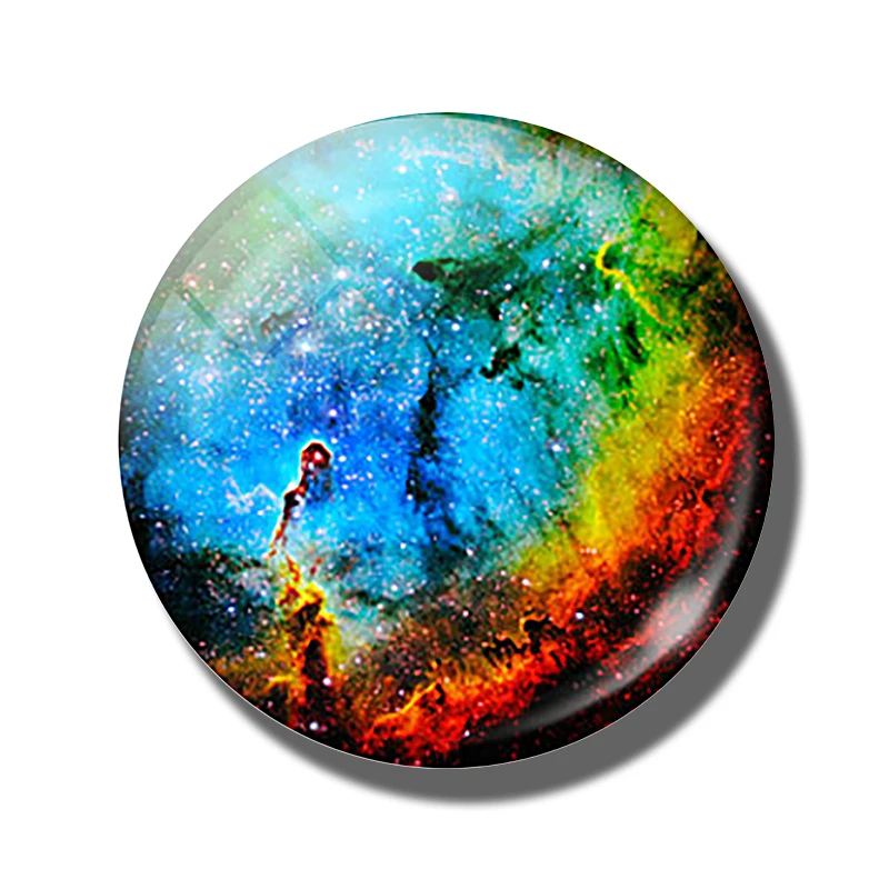 Луна планета Туманность магниты на холодильник большие 50 мм стекло солнечная система Галактика Космос Вселенная светящиеся магнитные наклейки на холодильник - Цвет: PACK OF 1