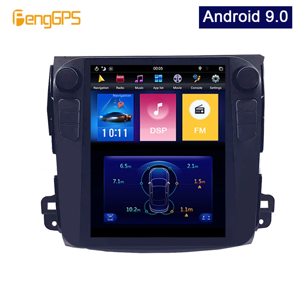 Android 9,0 Tesla вертикальный экран Автомобильный плеер gps навигация для Mitsubishi Outlander 2006-2011 аудио плеер 10,4 дюймов