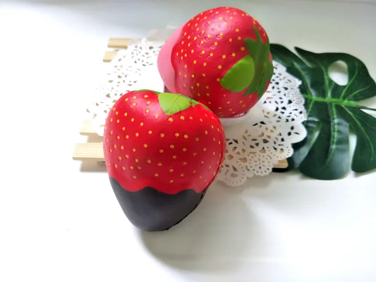 Мягкие игрушки из искусственной кожи, эмульсионные фрукты, красочные большие джем, клубника, игрушка для снижения давления